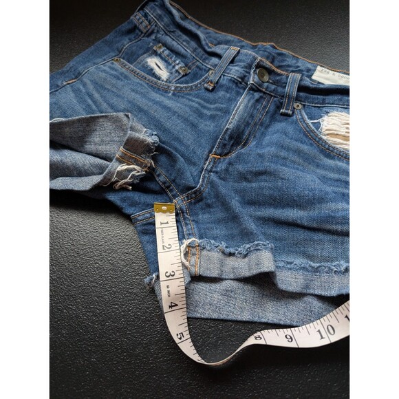Rag & Bone Women Short Denim Distressed Cuffed Low Rise Color Woodstock Size 23 - Picture 4 of 11